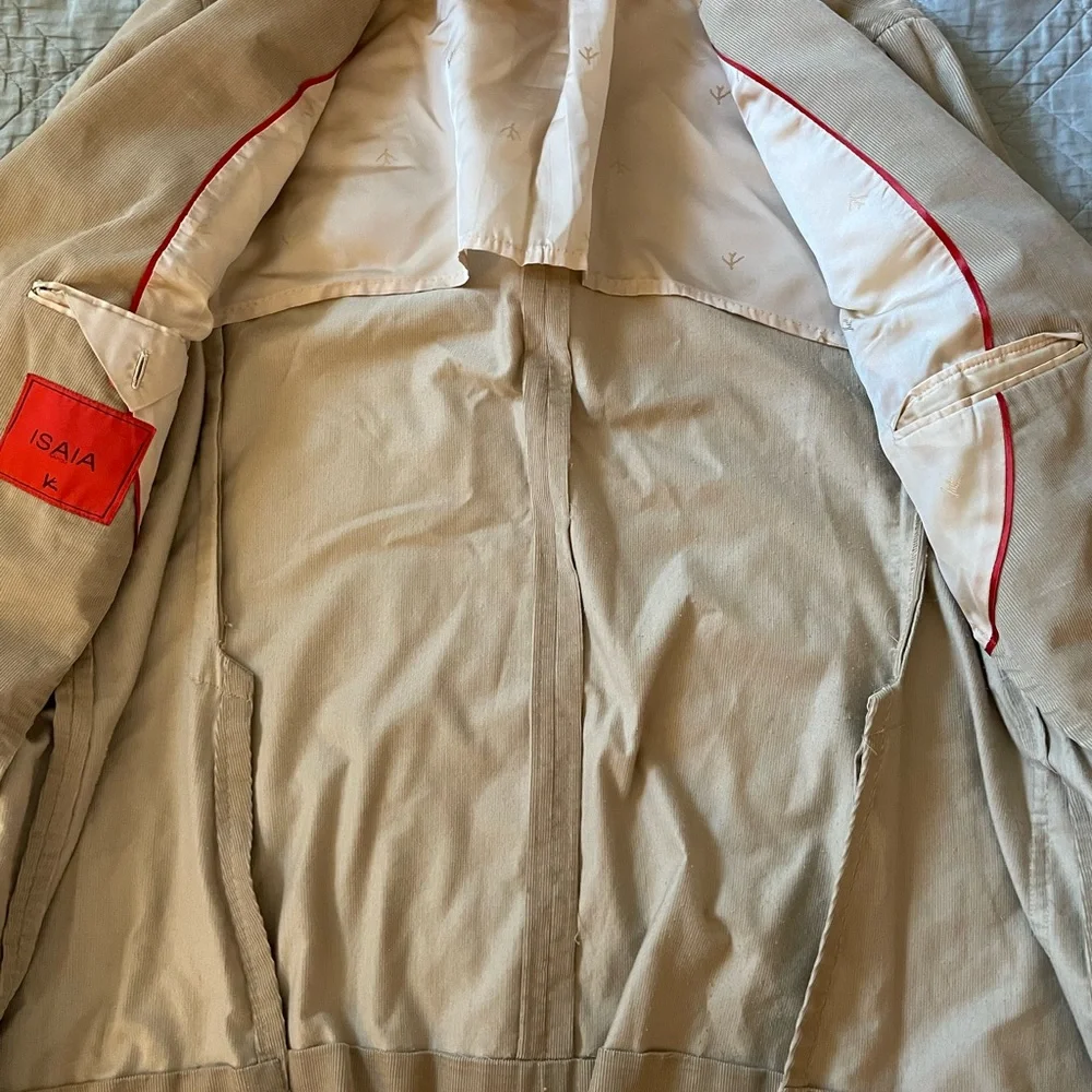 ISAIA Made in Italy Aquacord Patch Pocket Deconstructed‎ Corduroy Jacket Size 48